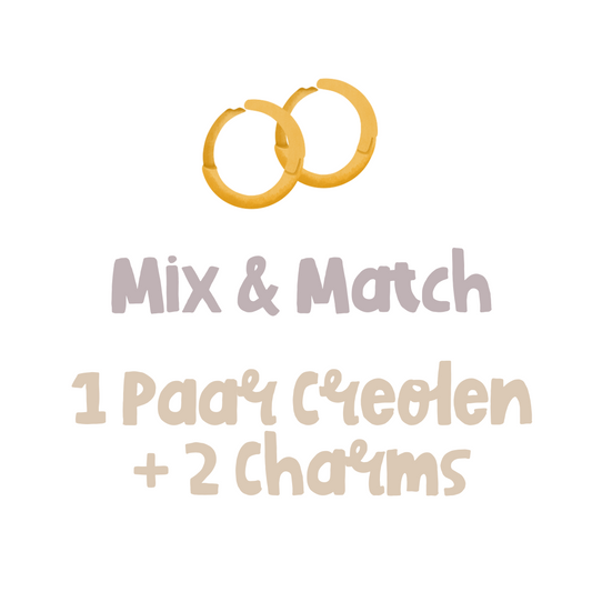 Creolen Set klein - Mix & Match Anhänger - mit 2 Wunsch-Charms