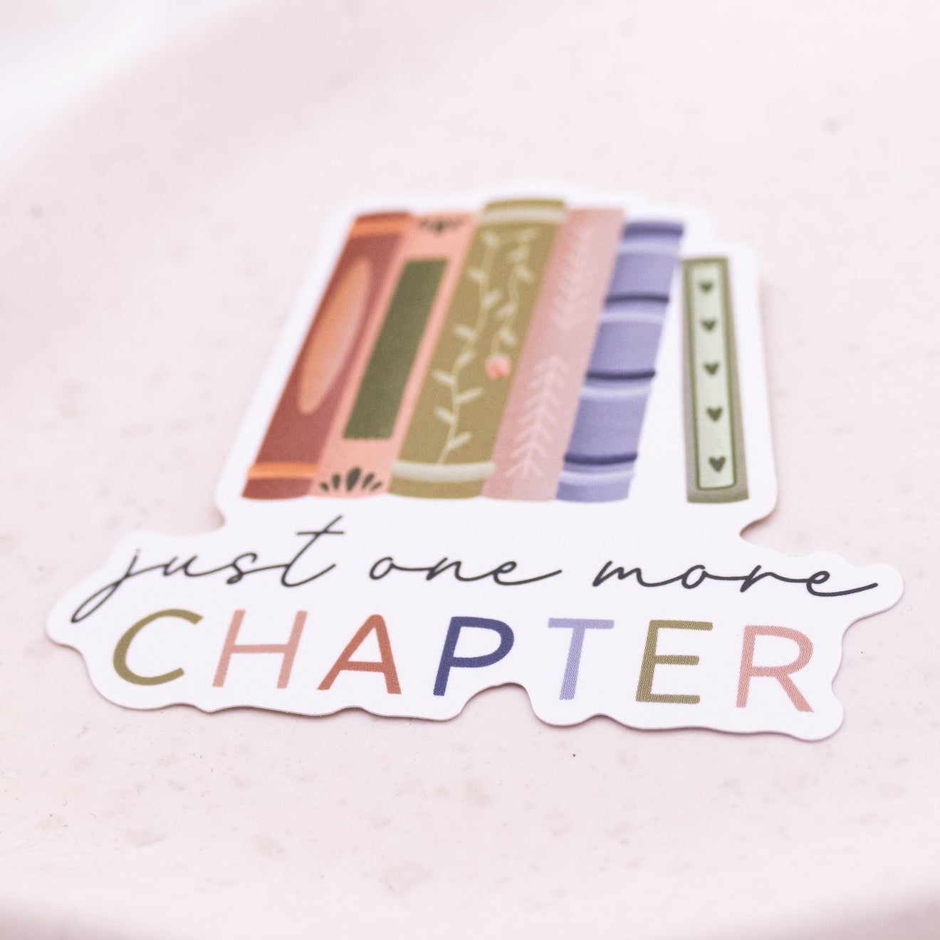 Sticker Buch "One more Chapter" Lesen - Vinyl Aufkleber Wasserflasche Bookstore