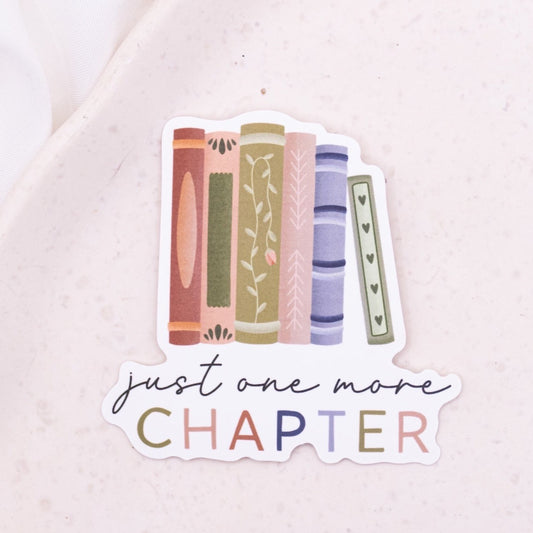 Sticker Buch "One more Chapter" Lesen - Vinyl Aufkleber Wasserflasche Bookstore