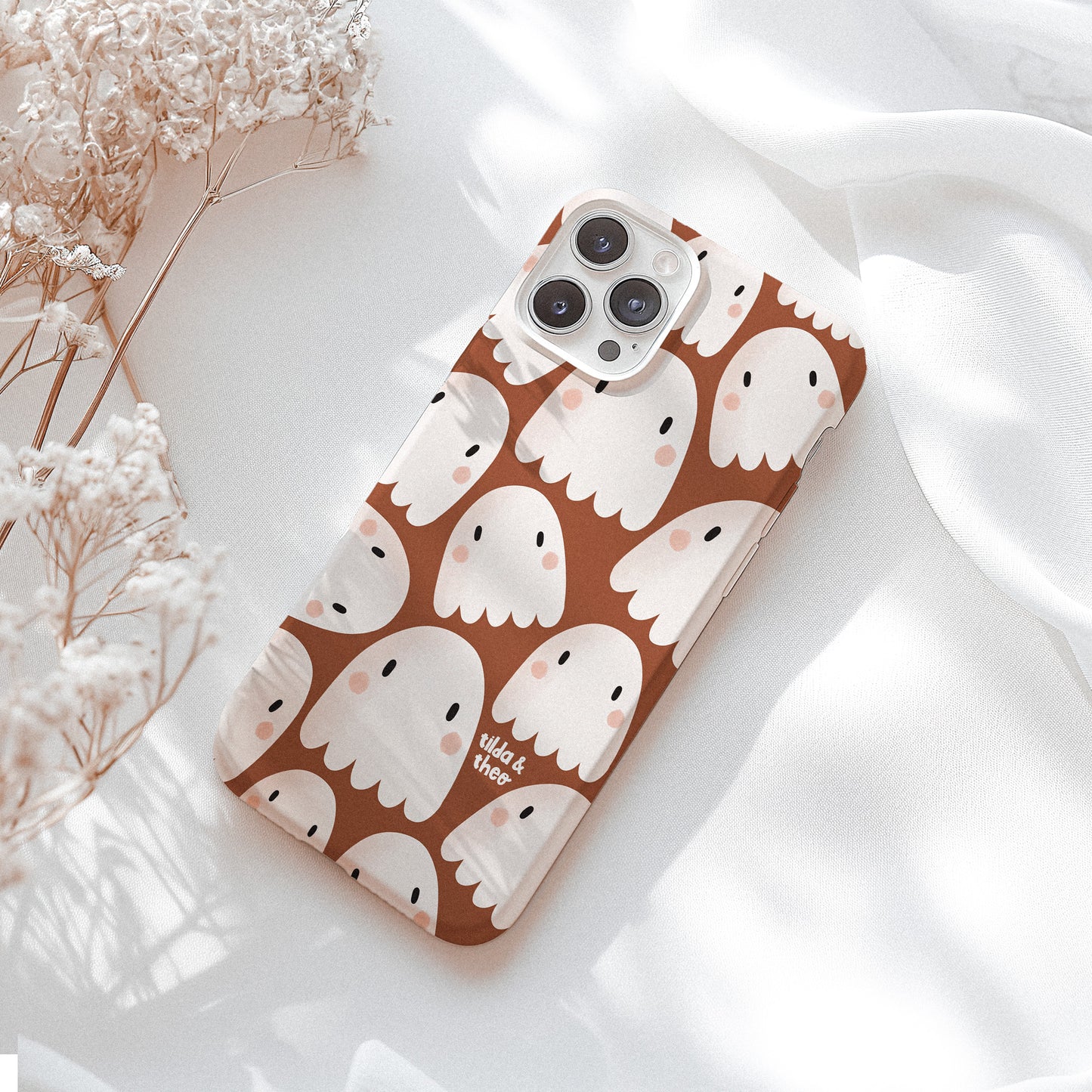 Handyhülle Geister Halloween für iPhone - Hard Case Hülle Gespenster Geist Herbst