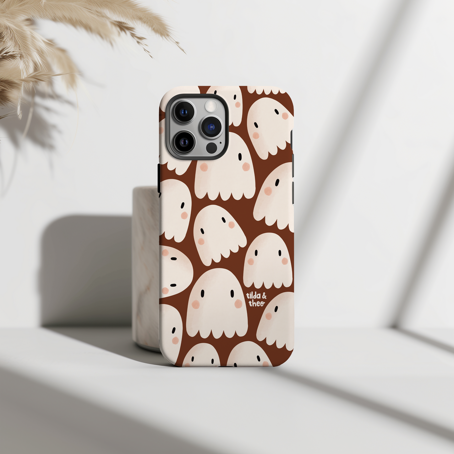 Handyhülle Geister Halloween für iPhone - Hard Case Hülle Gespenster Geist Herbst