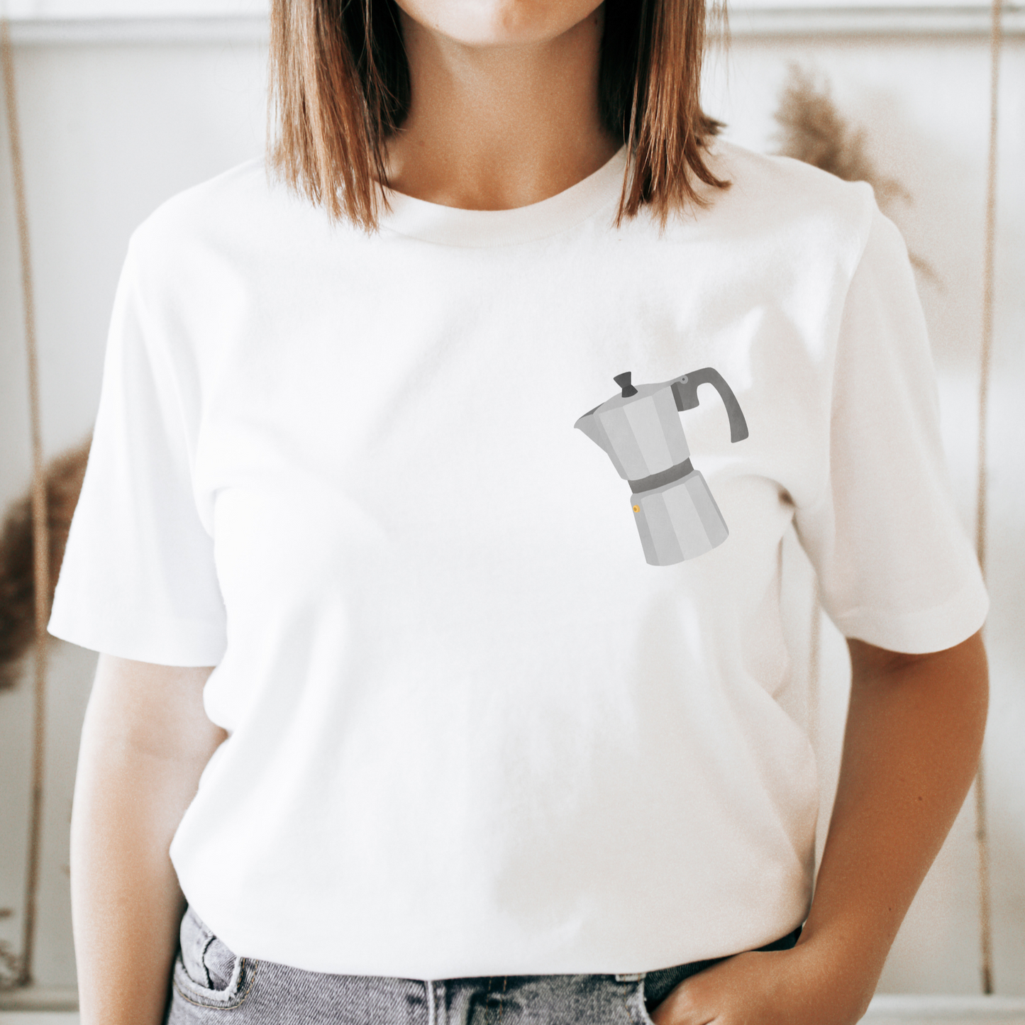 T-Shirt Kaffee BIOBAUMWOLLE Kaffeekanne - Geschenk Kaffeeliebhaber Shirt Espressokanne