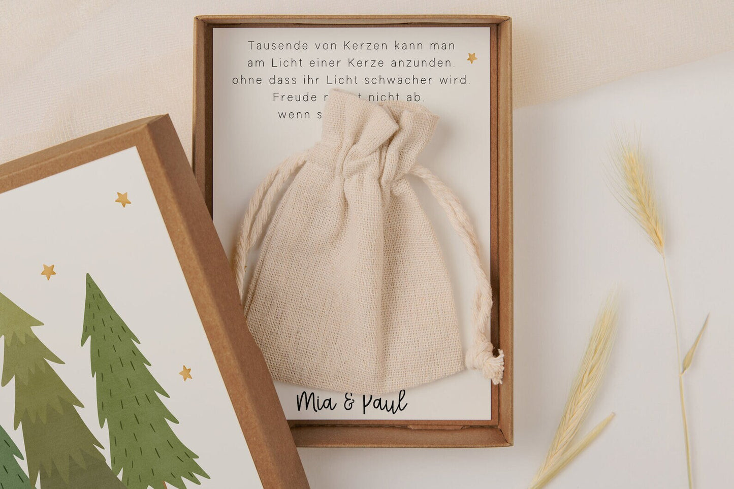 Geschenkschachtel Weihnachten Tannenbaum - Winterwald Geldgeschenk Weihnachten