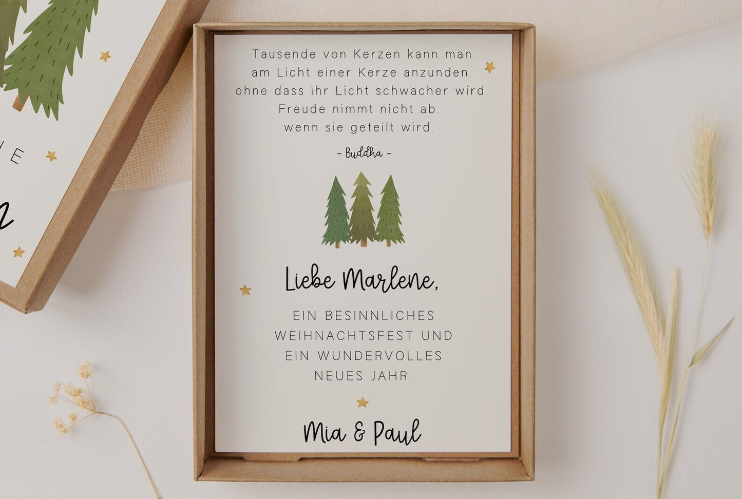 Geschenkschachtel Weihnachten Tannenbaum - Winterwald Geldgeschenk Weihnachten