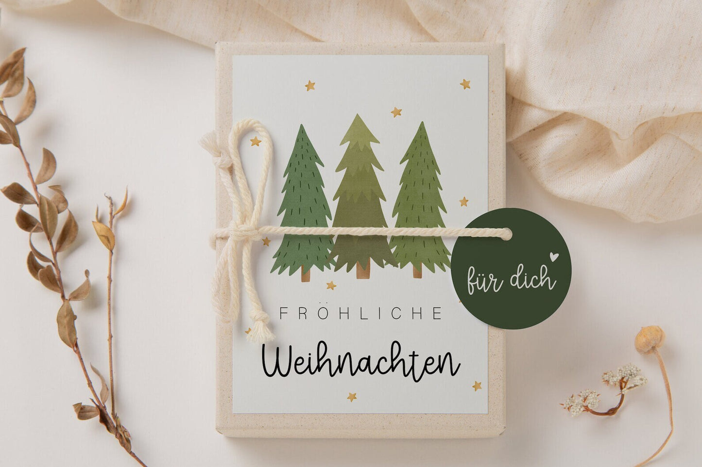 Geschenkschachtel Weihnachten Tannenbaum - Winterwald Geldgeschenk Weihnachten
