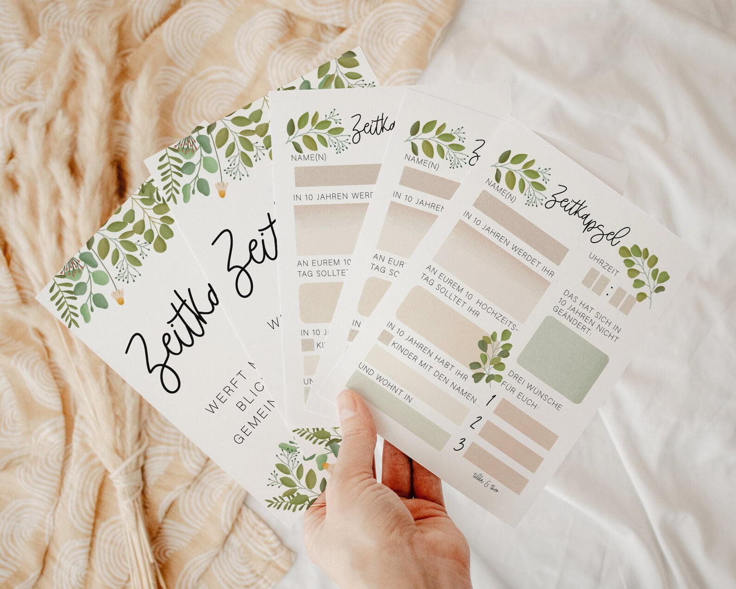 Time Capsule Wedding Fill In Eucalyptus Wreath - Cards in A6 Guest Book