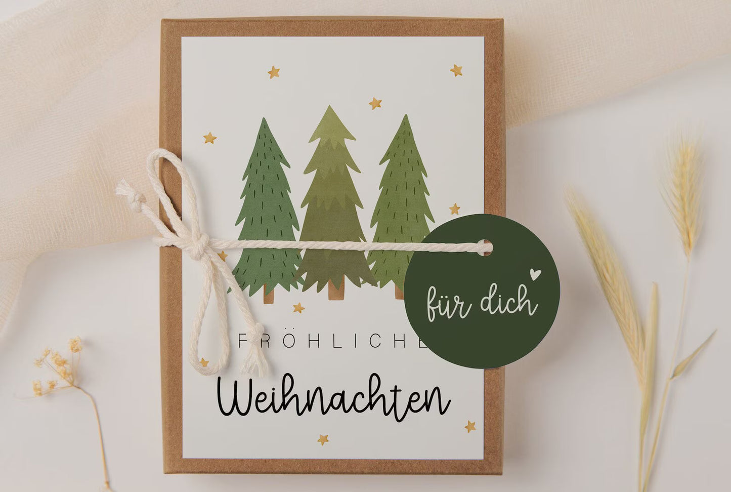 Geschenkschachtel Weihnachten Tannenbaum - Winterwald Geldgeschenk Weihnachten