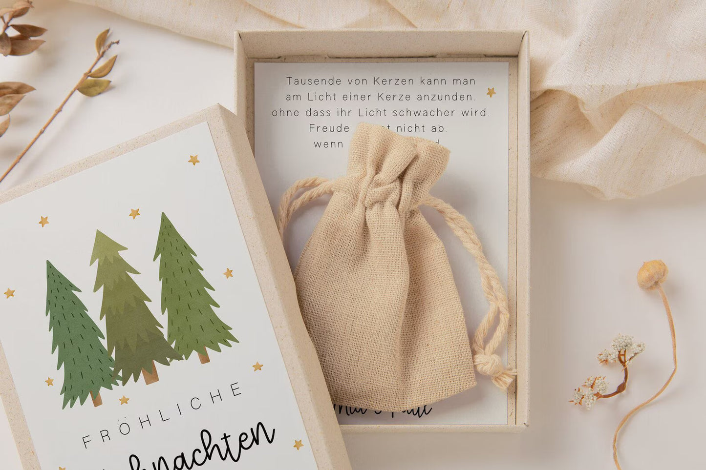 Geschenkschachtel Weihnachten Tannenbaum - Winterwald Geldgeschenk Weihnachten