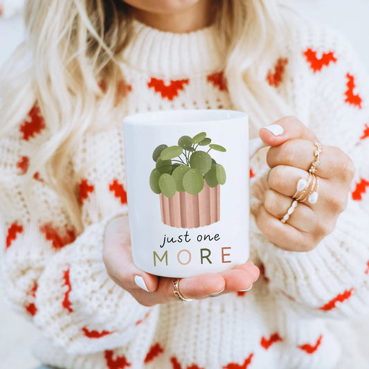 Tasse Pilea "Just one more" Zimmerpflanze - Cottagecore Tasse Kaffeetasse