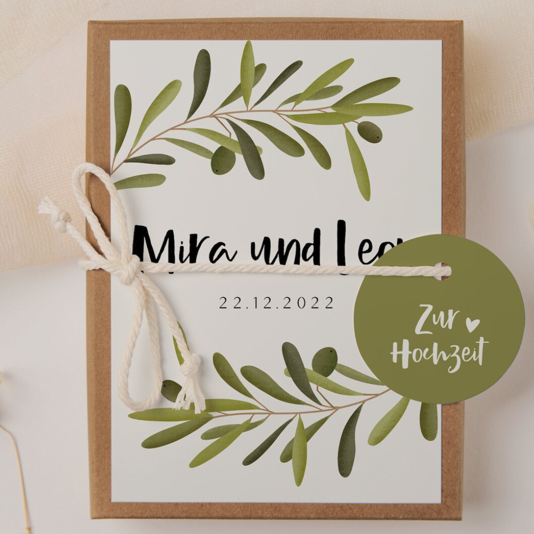 Gift box wedding olive branches - money gift wedding