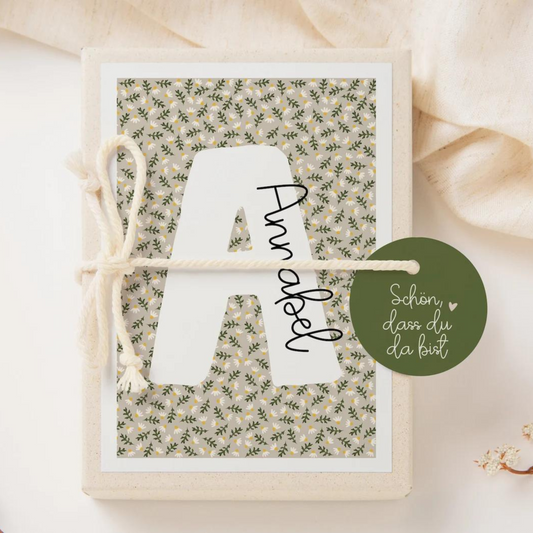 Birth Gift Box - Name Initials Floral Design