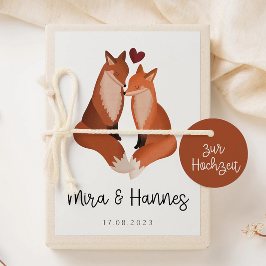 Gift box wedding foxes - money gift wedding