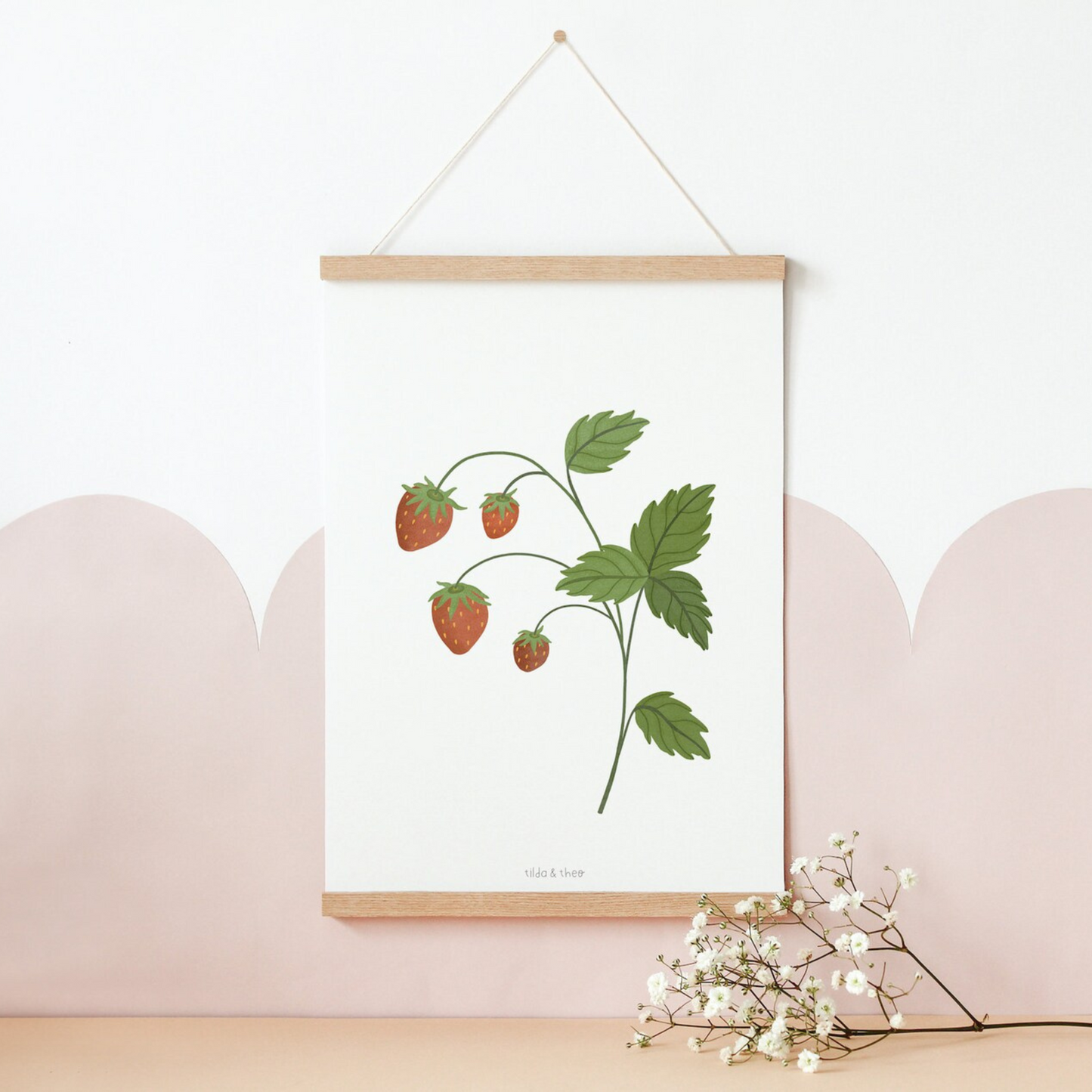 Poster strawberry - children's picture wild strawberry