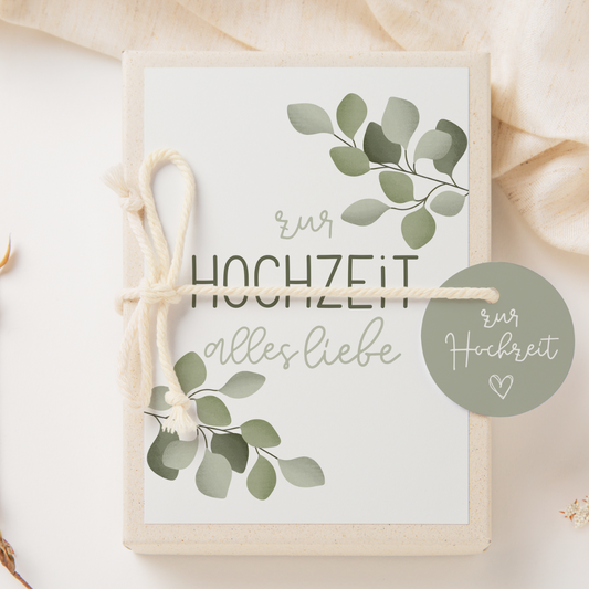 Geschenkschachtel Hochzeit - Geldgeschenk Eukalyptuszweige