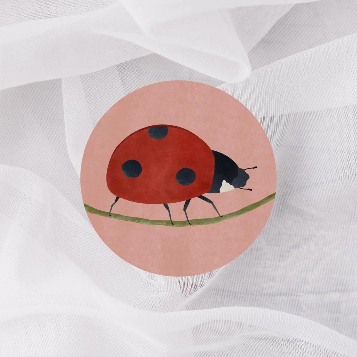 Sticker Ladybug "Good luck" - 10 stickers 4 cm