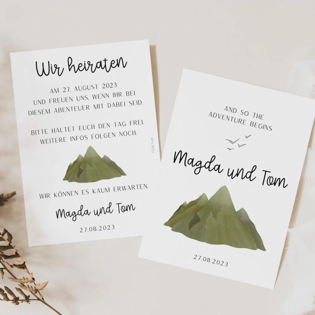 Save the Date Card Mountains - MILLY 001