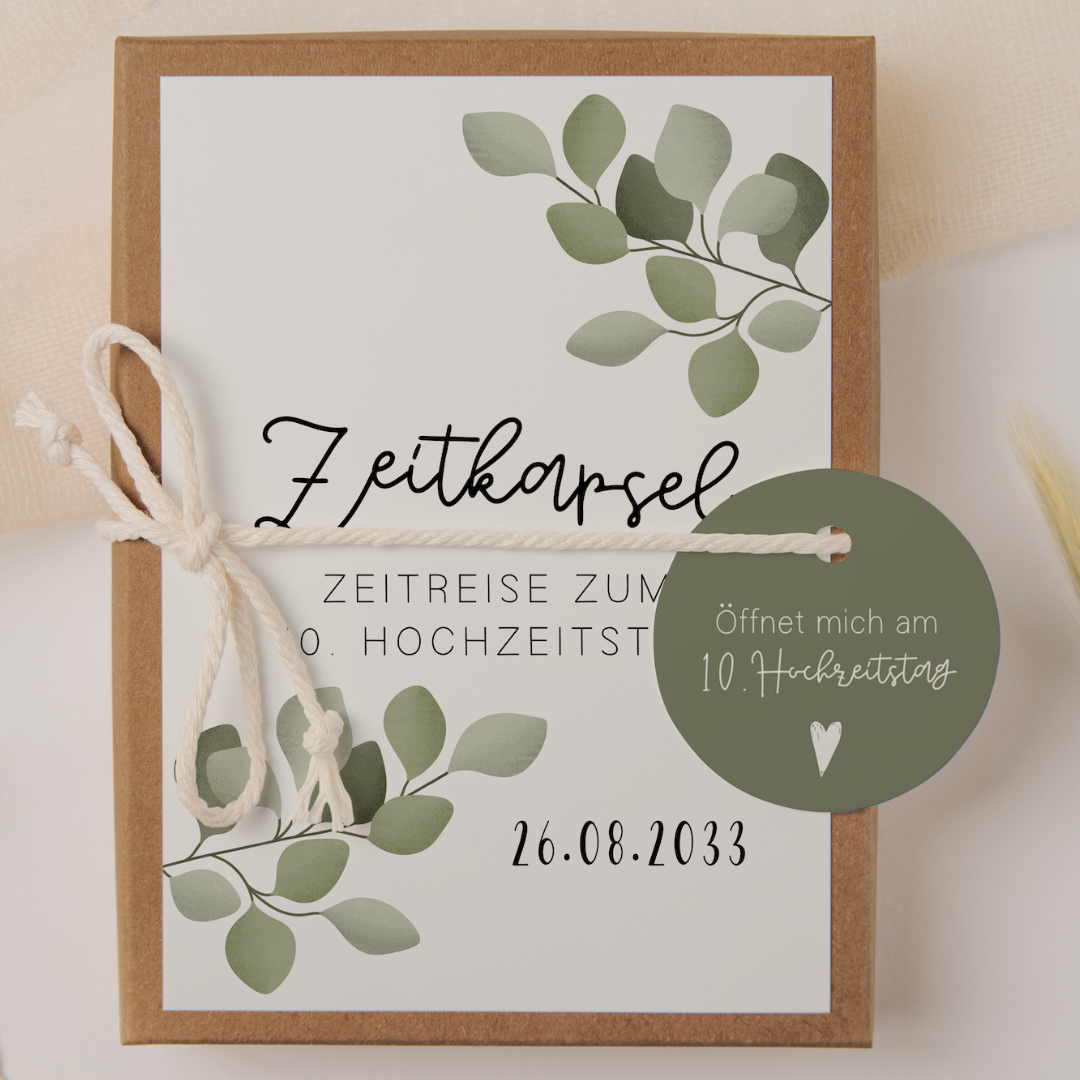 Time Capsule Wedding Fill-In Eucalyptus II - Cards in A6 Guest Book