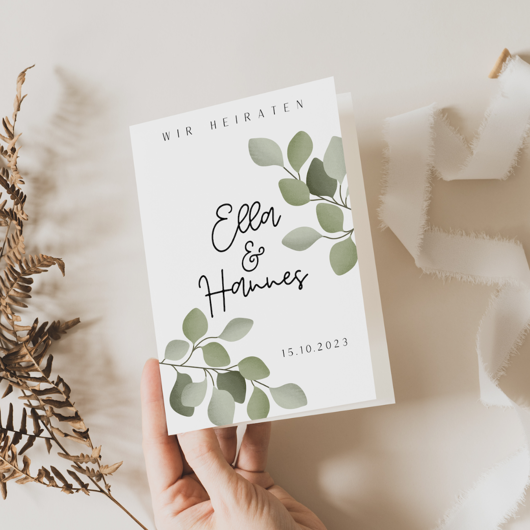 Wedding invitation eucalyptus - ELLA 002