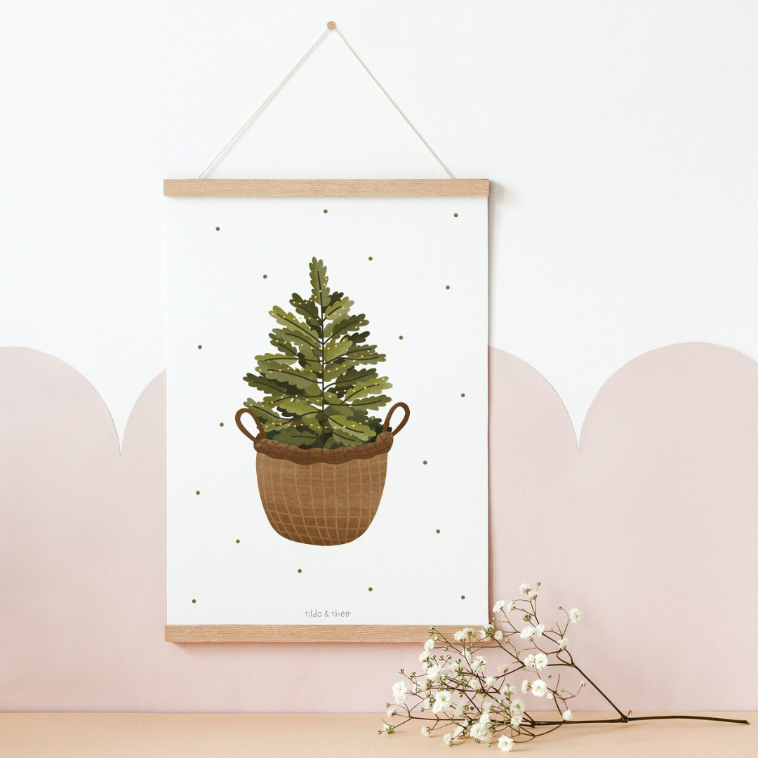 Poster - christmas tree in a basket