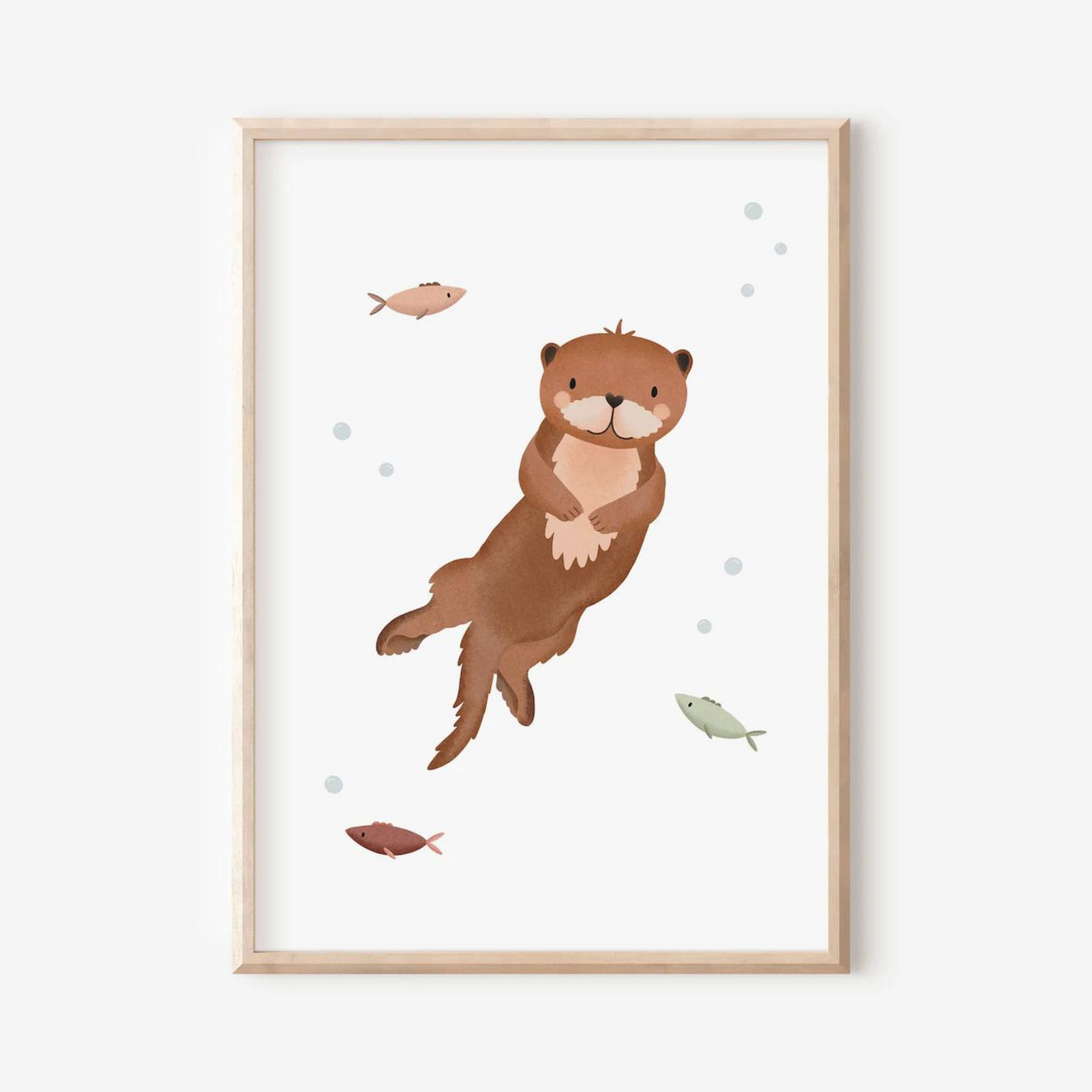 Poster Otter - Kinderbild Waldtiere – Tilda and Theo