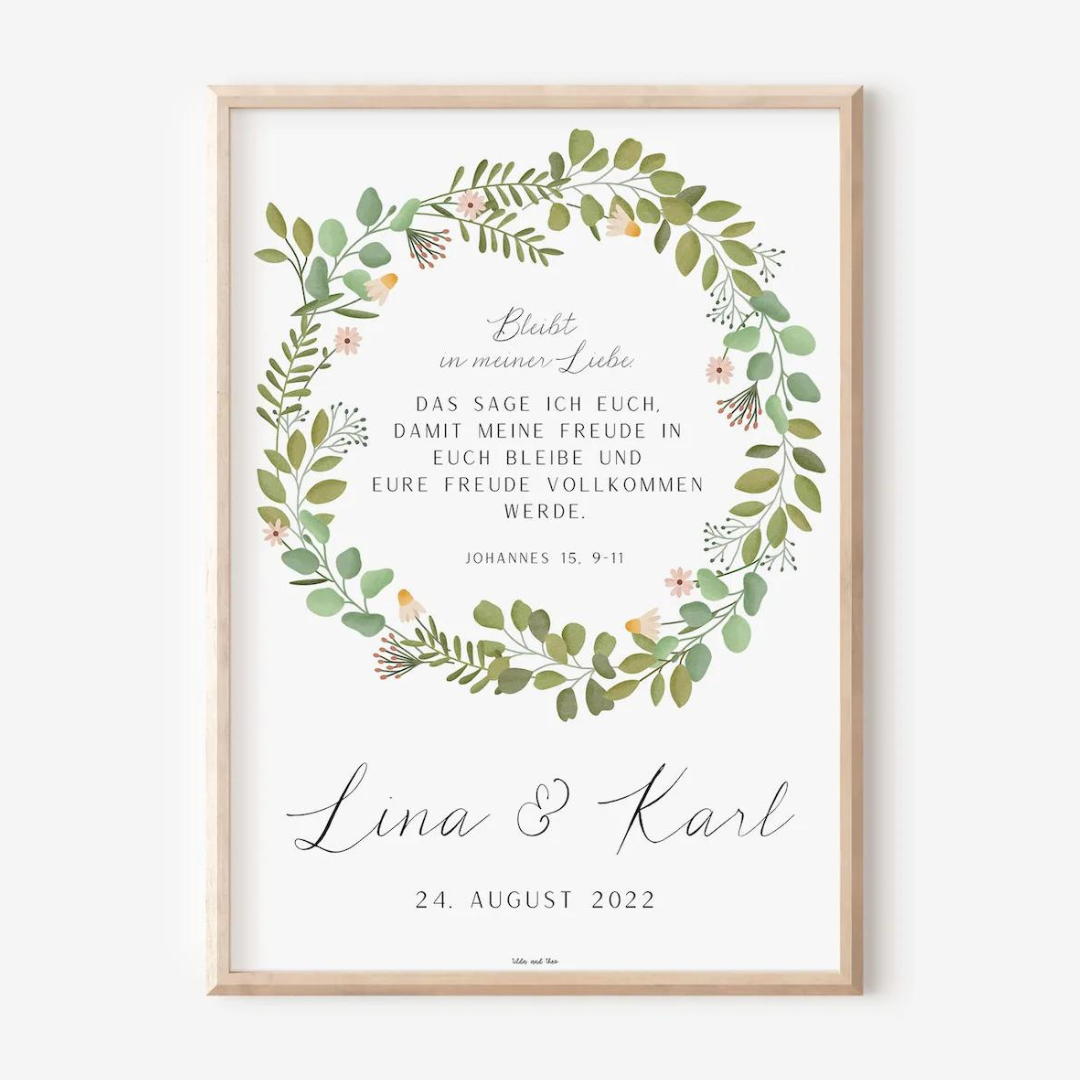 Wedding poster eucalyptus wreath