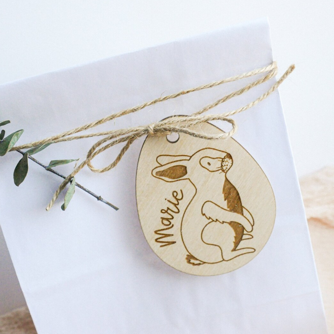 Wood Gift Tag Easter Rabbit - Gift Tag for Easter gift