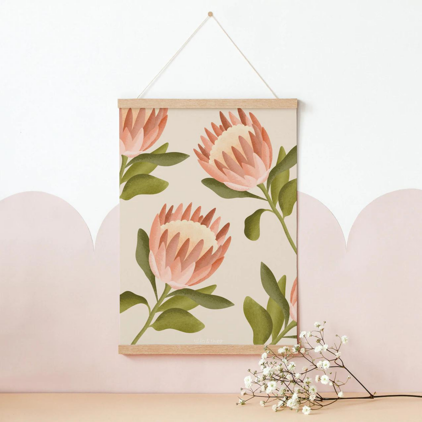 Poster Protea 2 - Boho Flower Wall Art