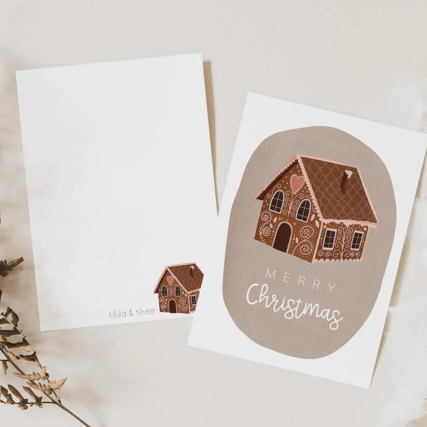 Christmas card gingerbread house