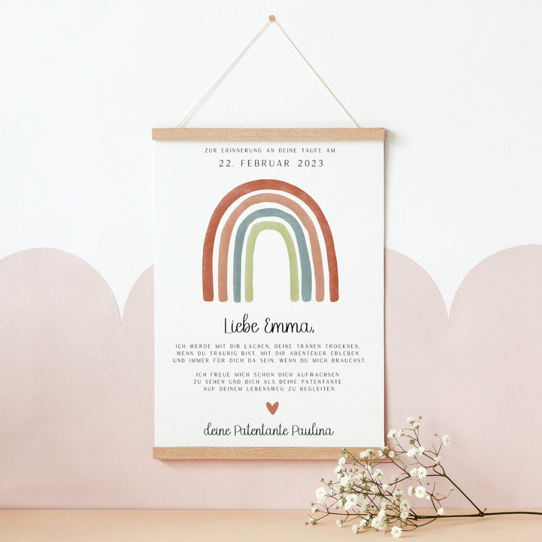 Godparent Letter Poster Godchild - Rainbow