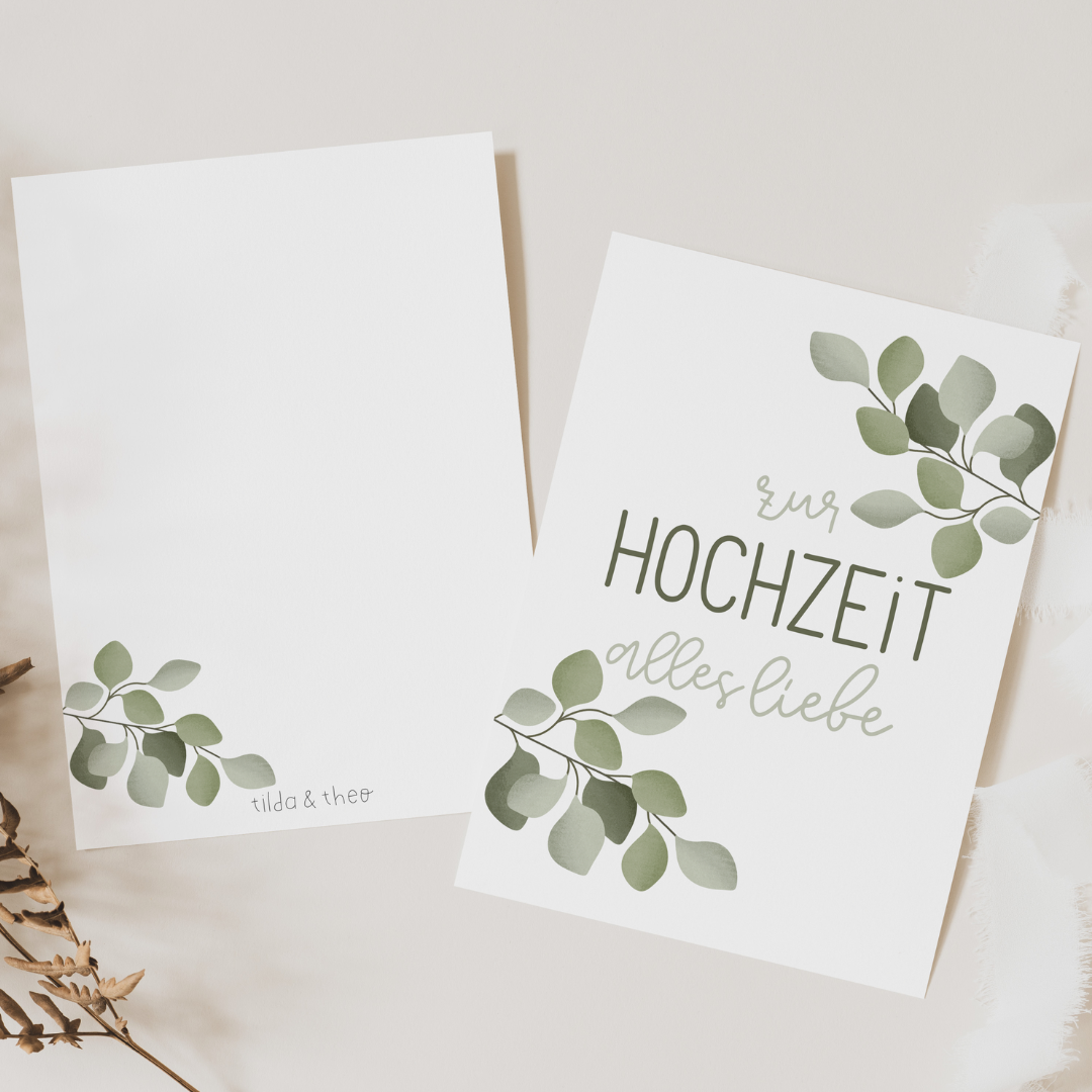 Postcard wedding - eucalyptus branches