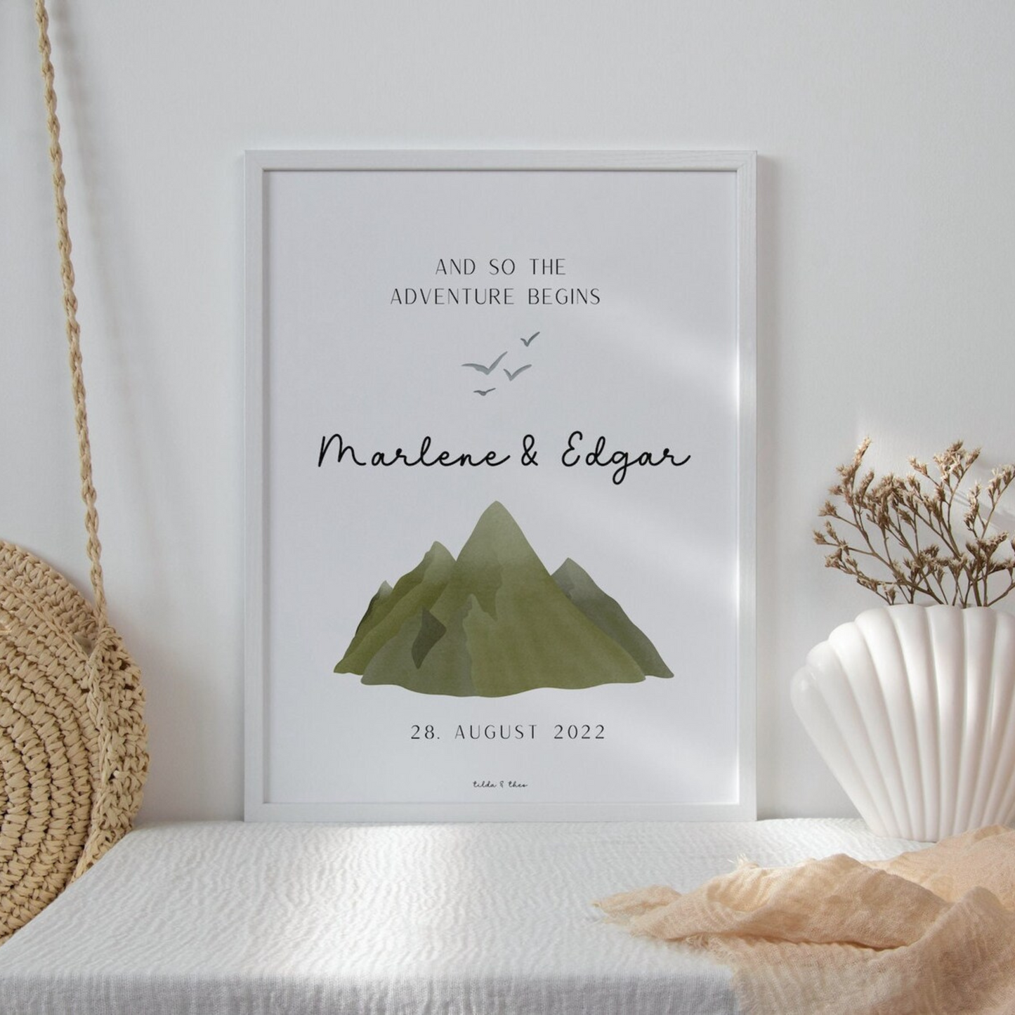 Wedding Poster Mountains - Personalized Wedding Gift