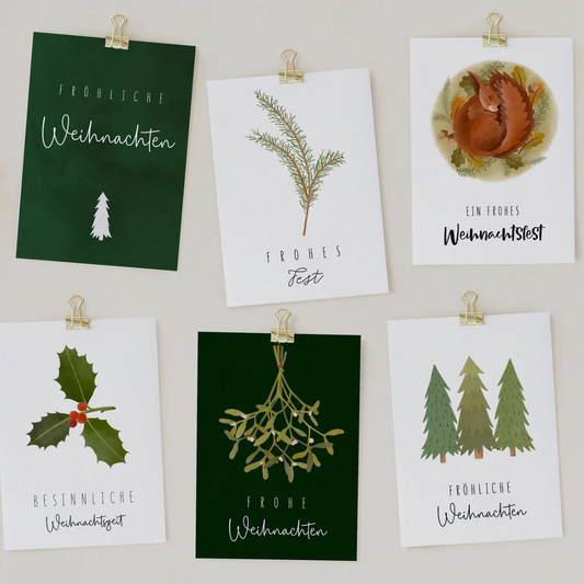 Postkarten-Set Weihnachten - green