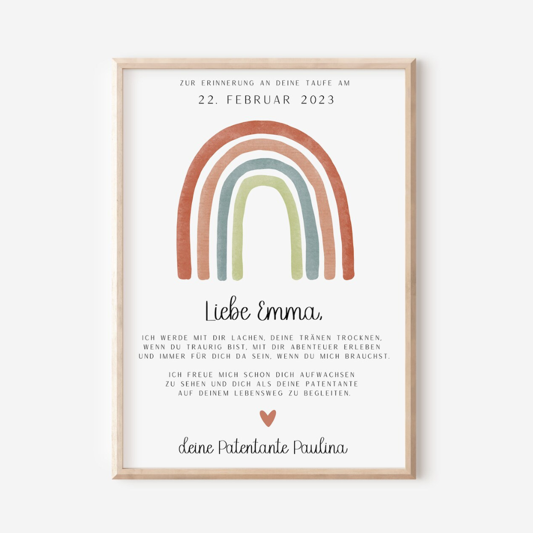 Godparent Letter Poster Godchild - Rainbow