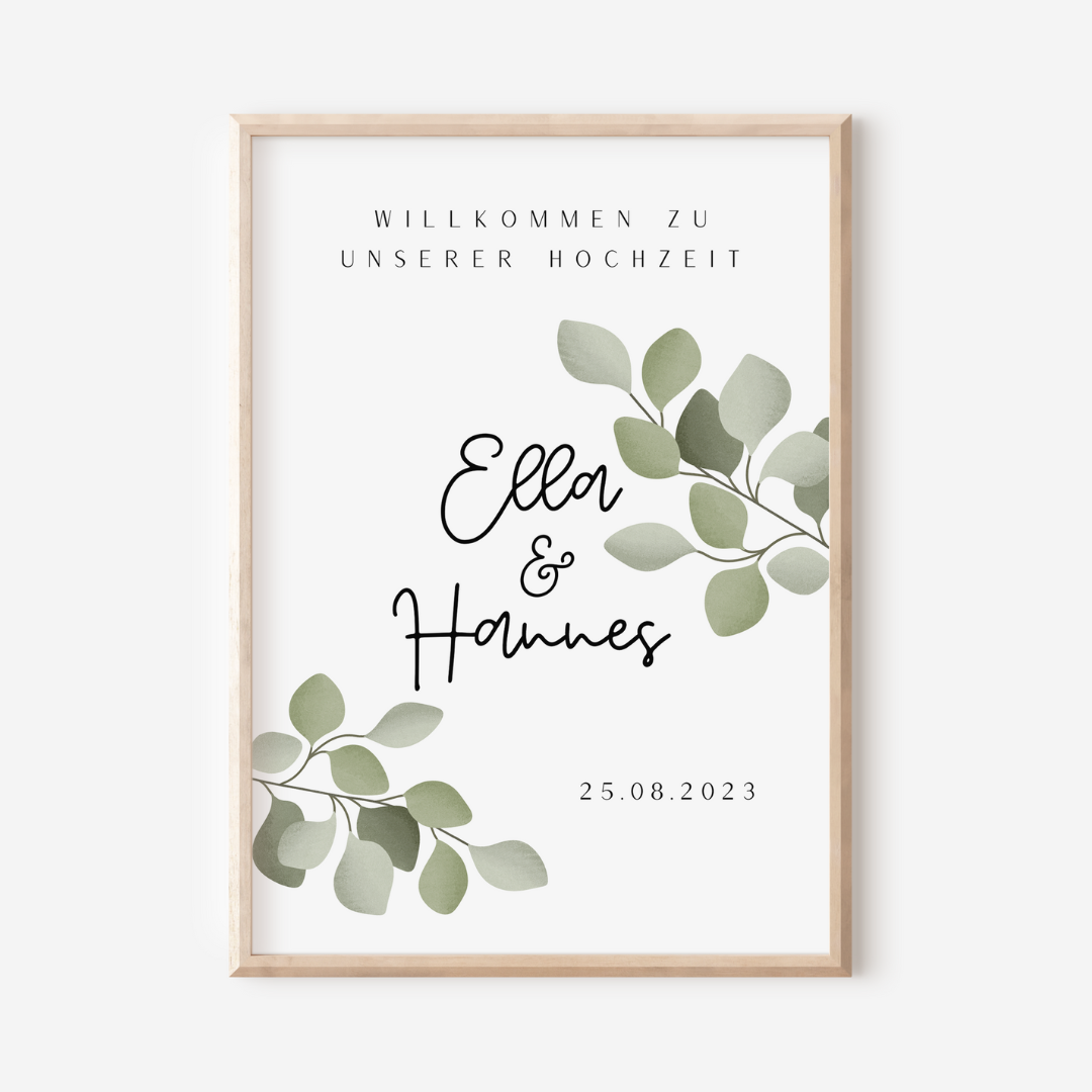 Welcome sign wedding eucalyptus - ELLA 002