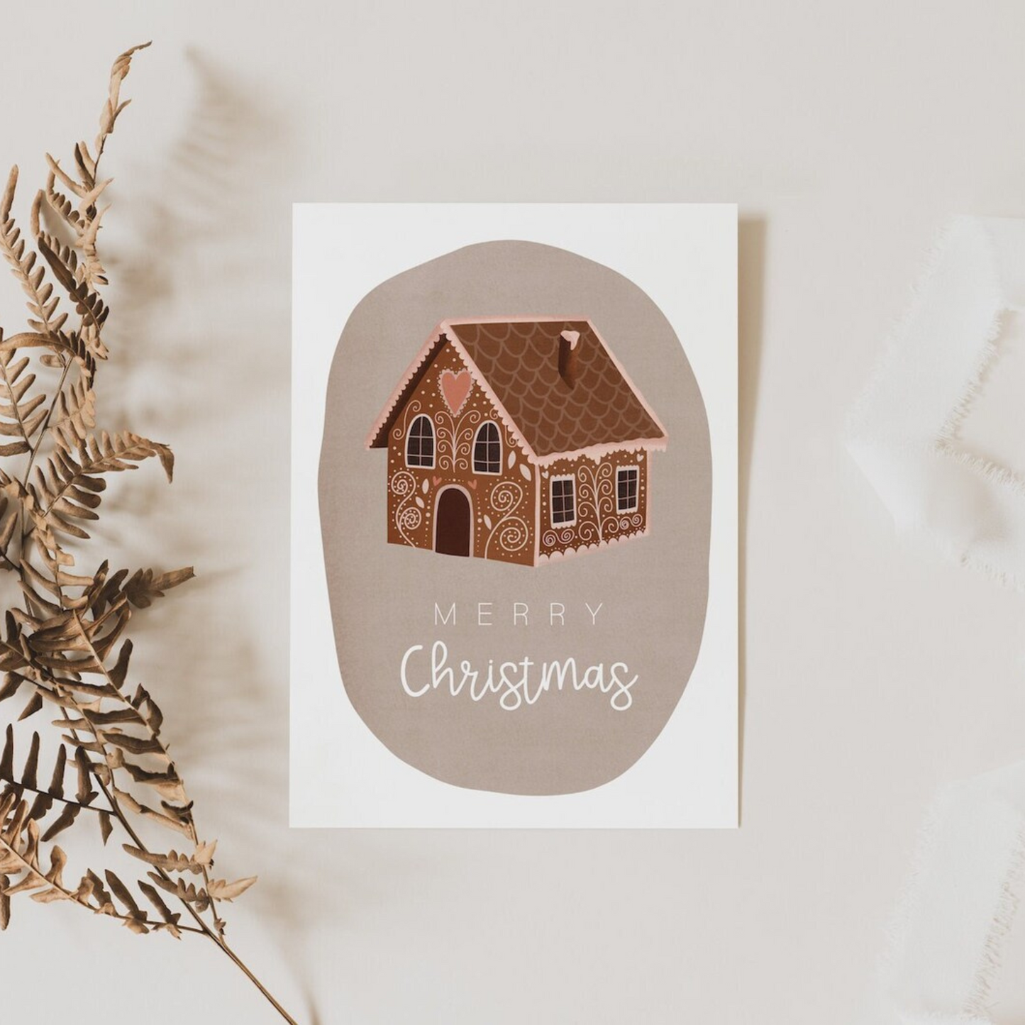 Christmas card gingerbread house