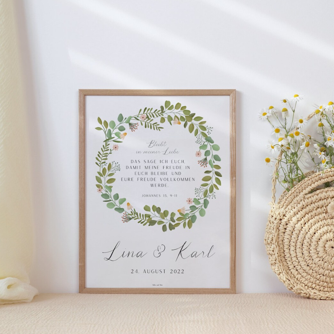 Wedding poster eucalyptus wreath