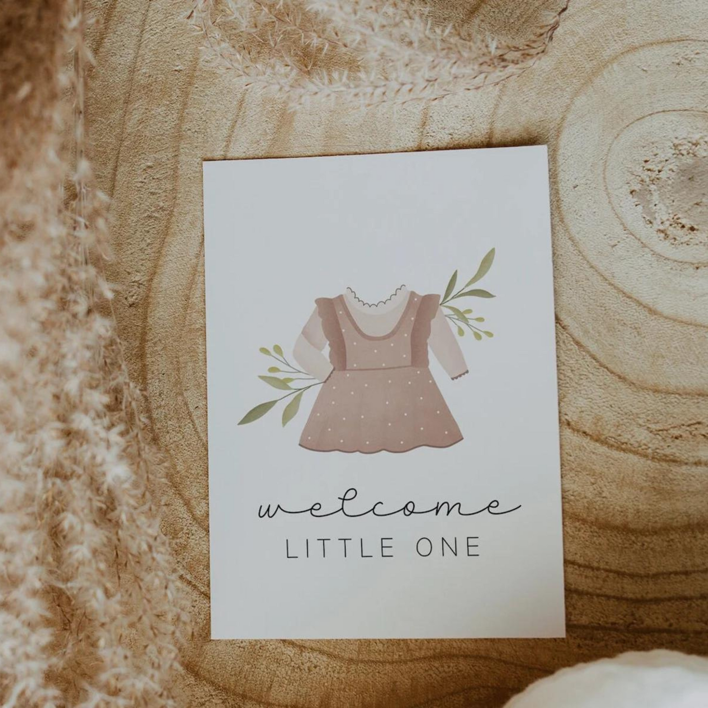 Postcard birth - baby dress