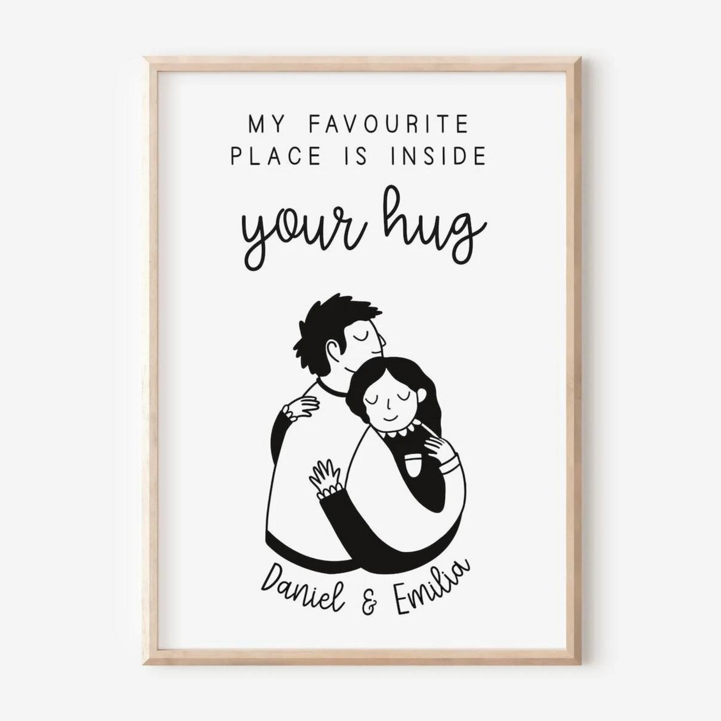 Poster Couple Hugging - Art Print Anniversary