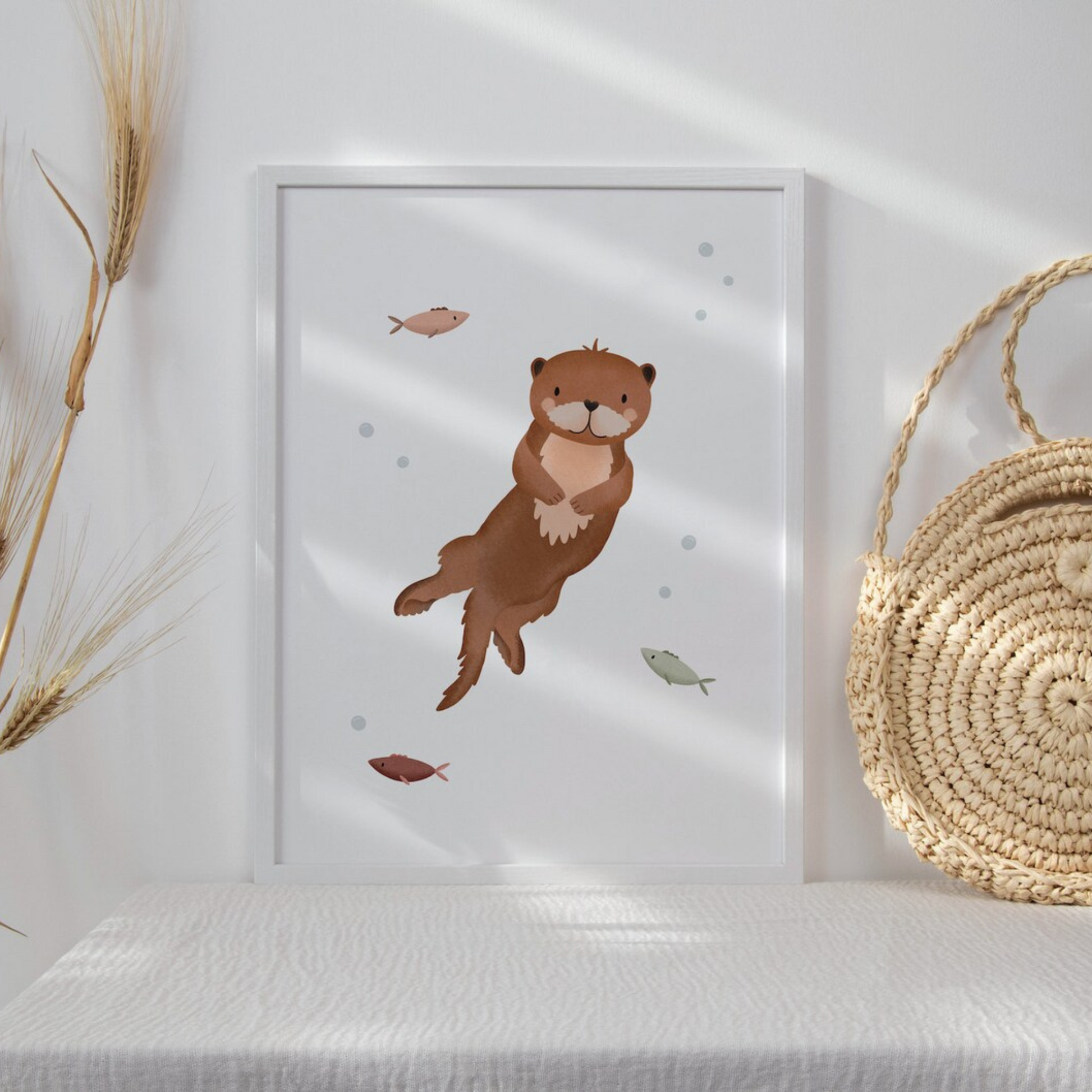 Poster Otter - kids room woodland animals