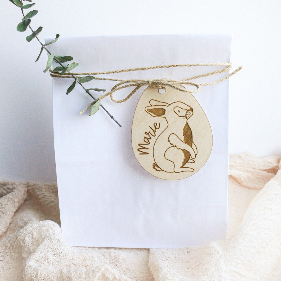 Wood Gift Tag Easter Rabbit - Gift Tag for Easter gift