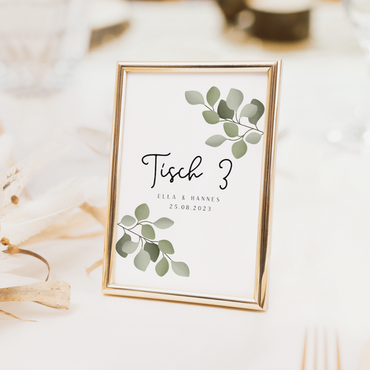 Table numbers wedding eucalyptus - ELLA 002