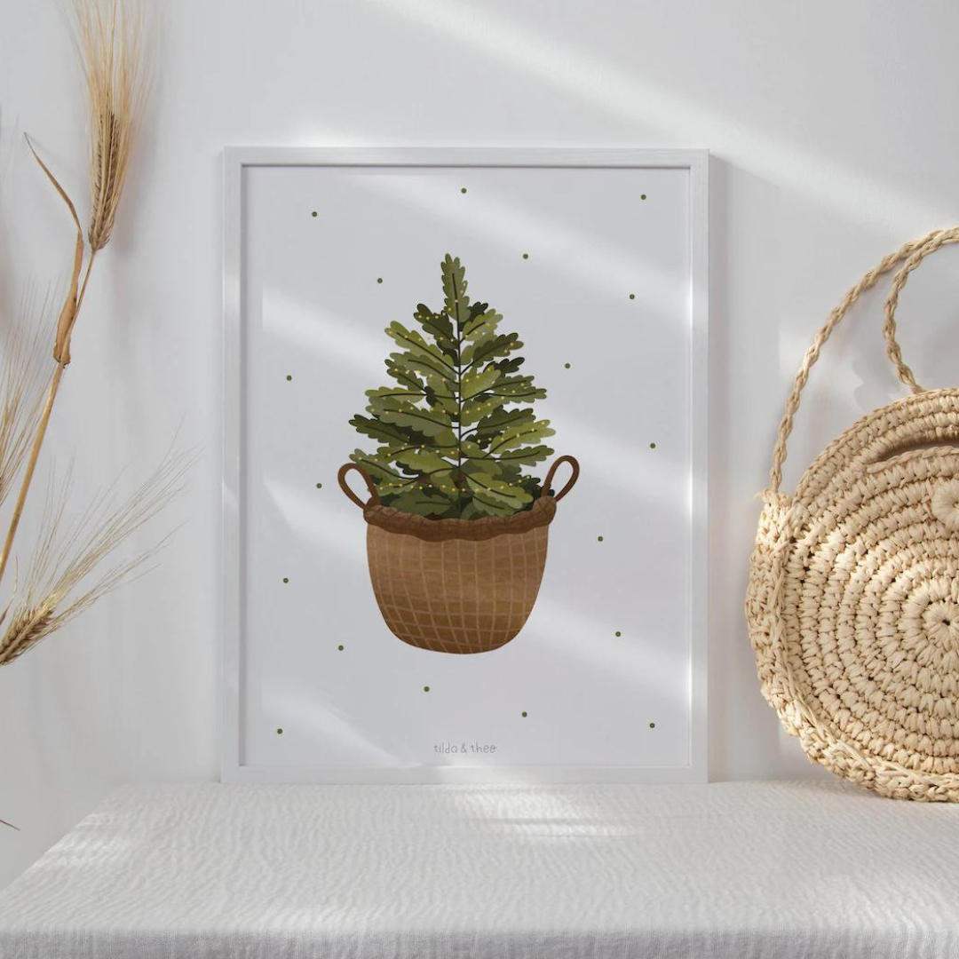 Poster - christmas tree in a basket