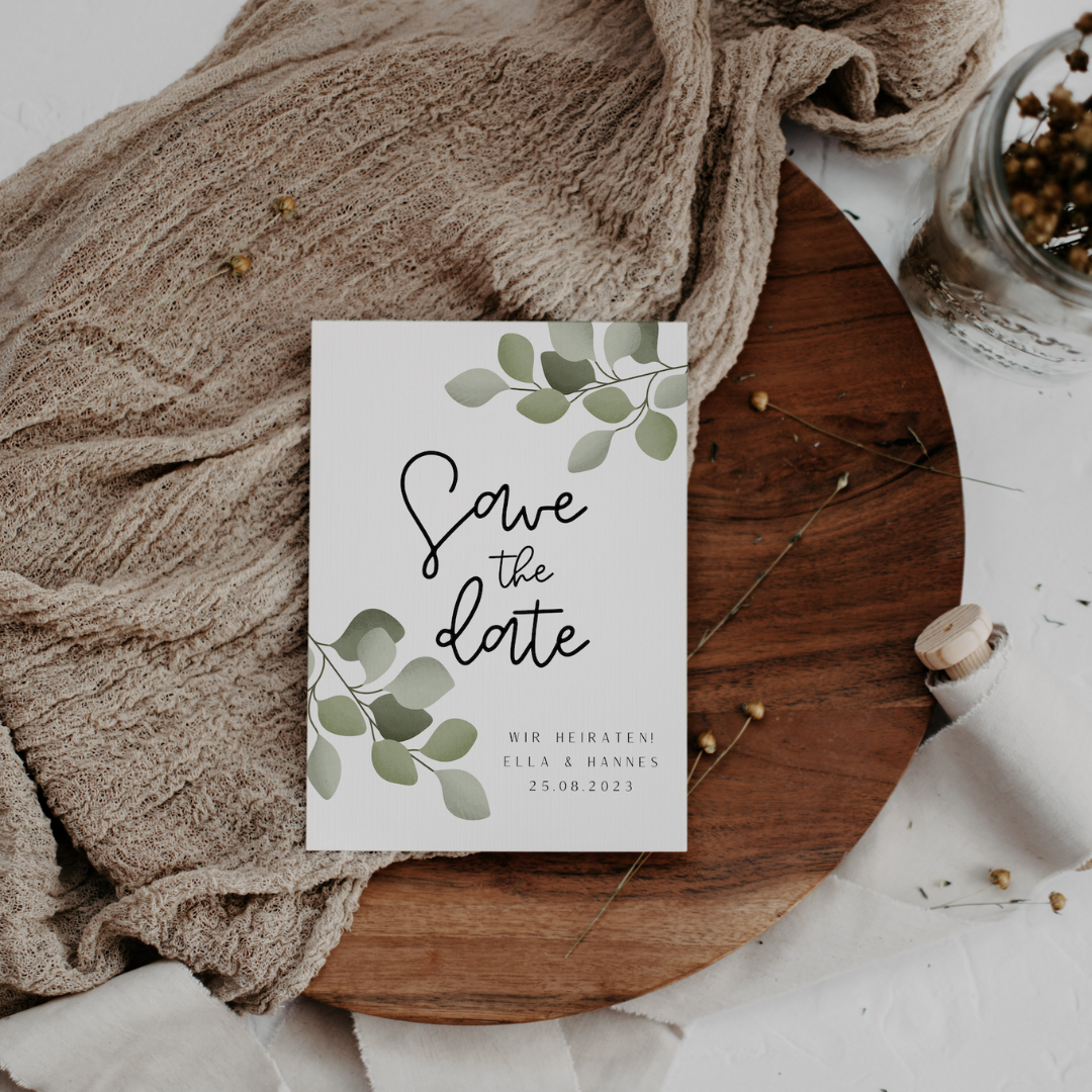 Eucalyptus Save the Date Card - ELLA 002