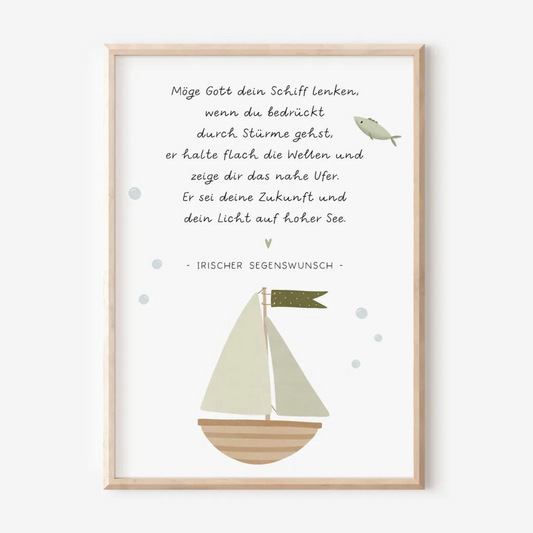 Poster ship baptism - children's poster blessing boat