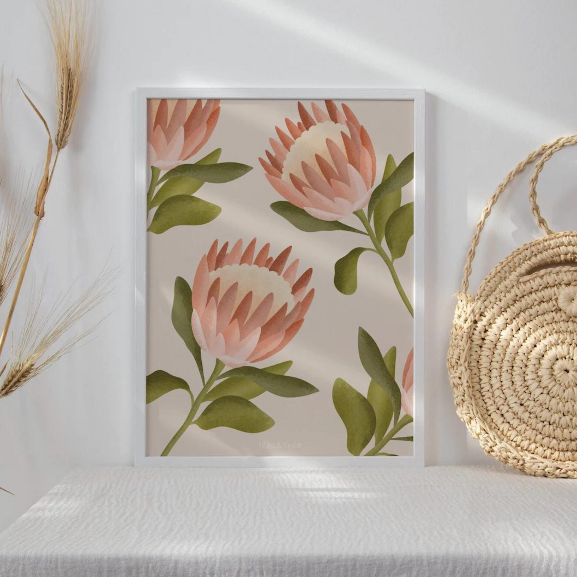 Poster Protea 2 - Boho Flower Wall Art