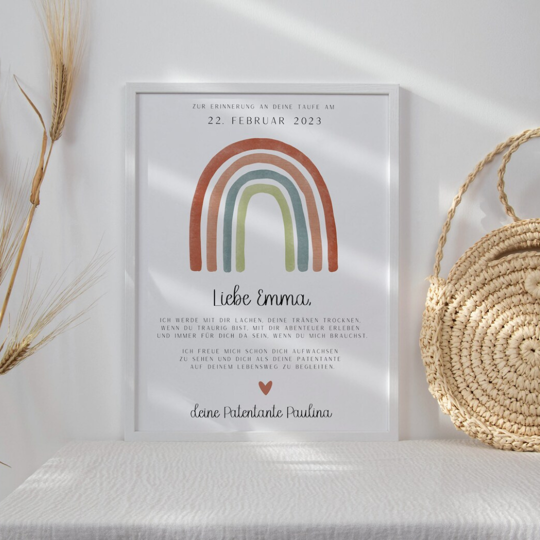 Godparent Letter Poster Godchild - Rainbow