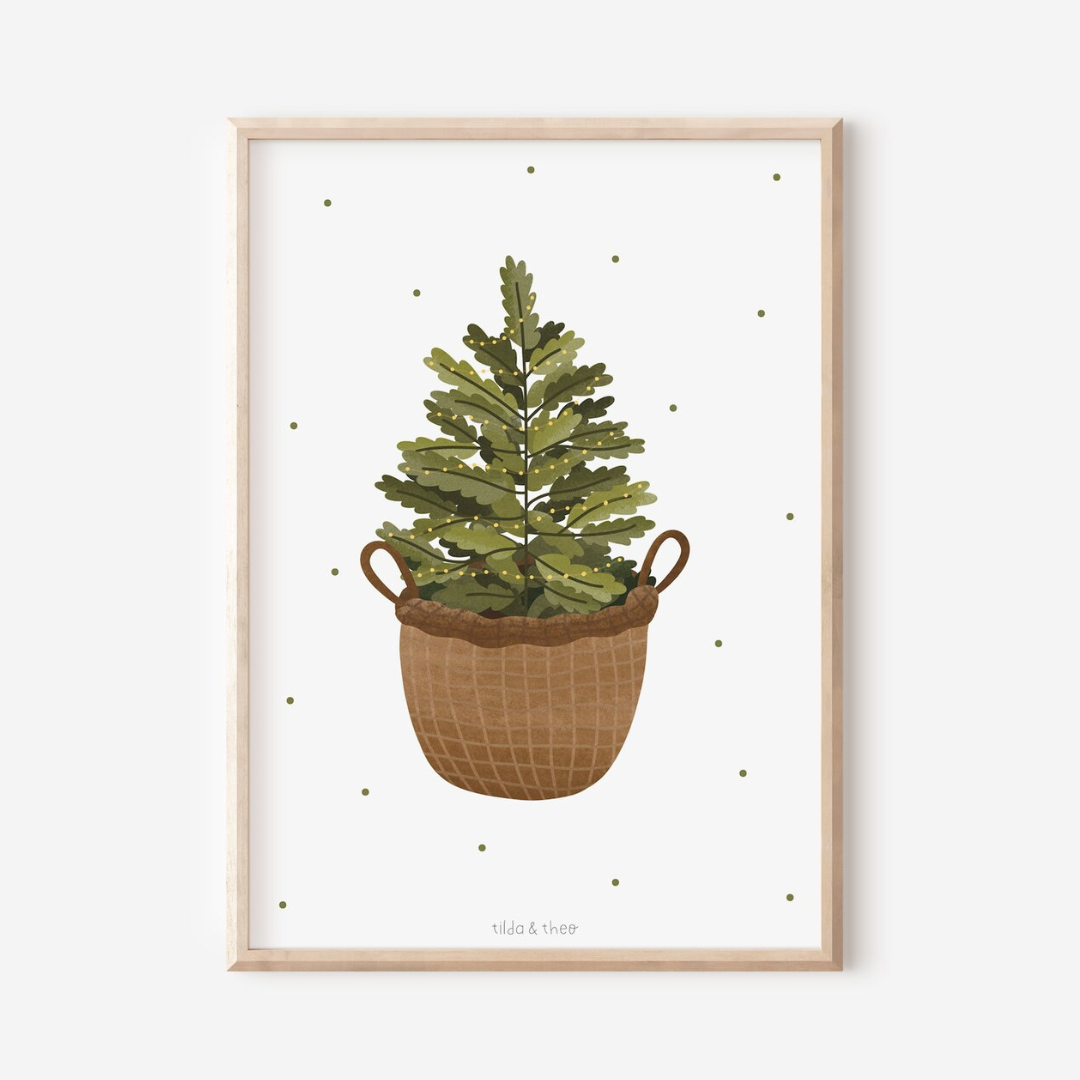 Poster - christmas tree in a basket