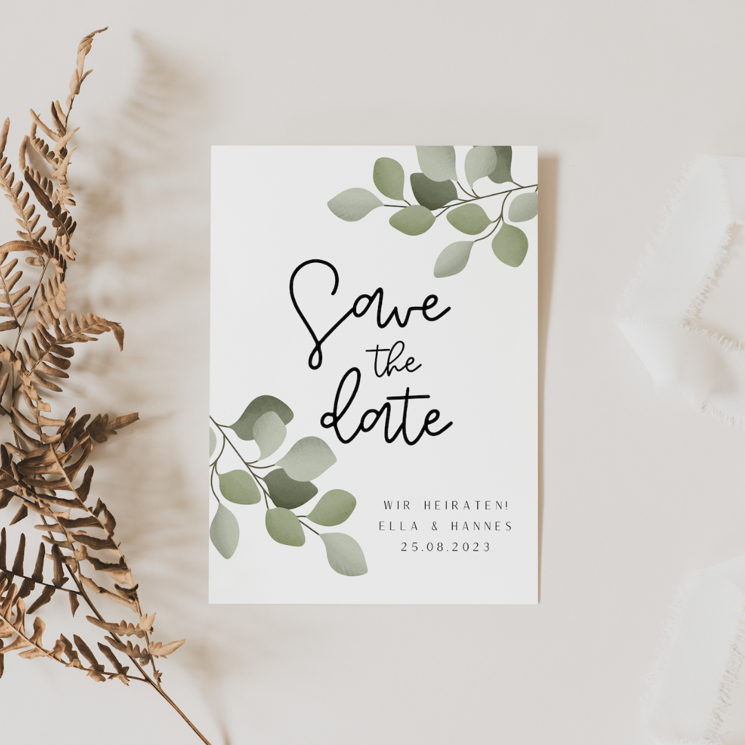 Eucalyptus Save the Date Card - ELLA 002