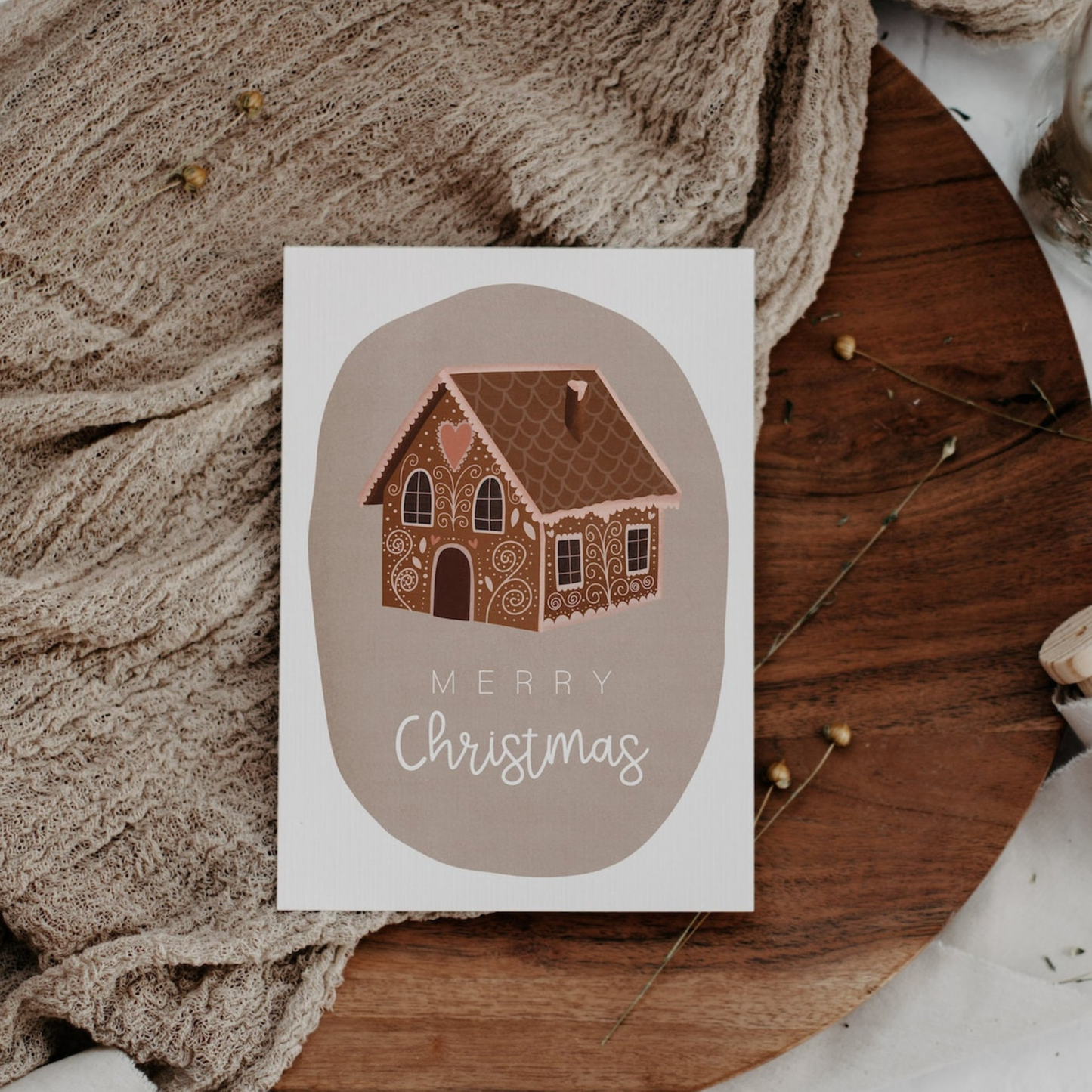 Christmas card gingerbread house