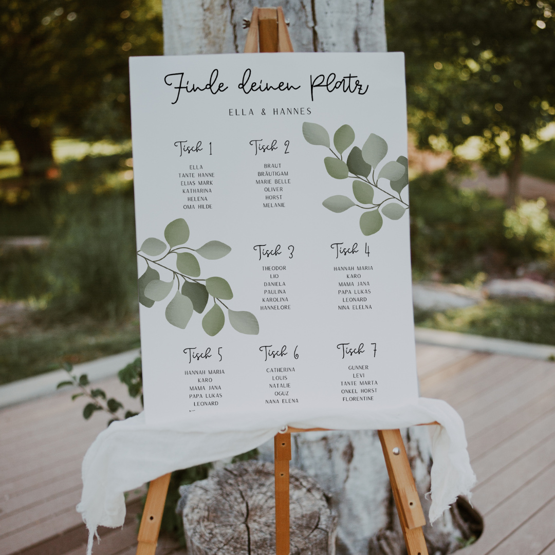 Seating plan wedding eucalyptus - ELLA 002